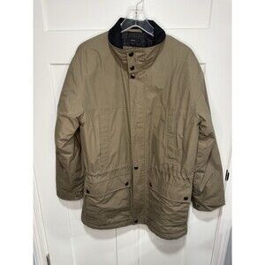 Liz Claiborne Poplin Mens Outerwear Jacket, Medium Brown/khaki & Black